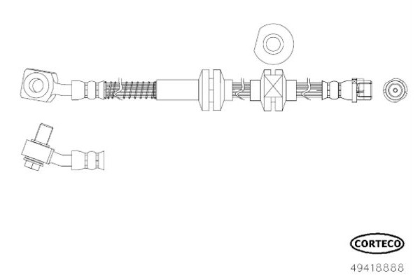 Corteco Ελαστικός Σωλήνας Φρένων - 49418888