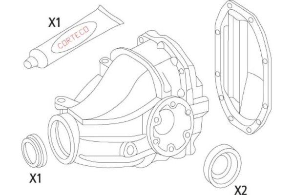 Corteco Σετ στεγανοπ., Διαφορικό - 19535815