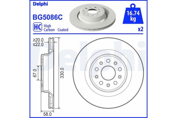 Delphi Δισκόπλακα - BG5086C Delphi Δισκόπλακα - BG5086C