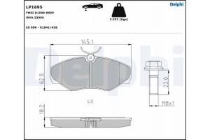 Delphi Σετ τακάκια, Δισκόφρενα - LP1695