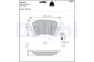 Delphi Σετ τακάκια, Δισκόφρενα - LP1824