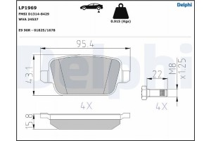 Delphi Σετ τακάκια, Δισκόφρενα - LP1969