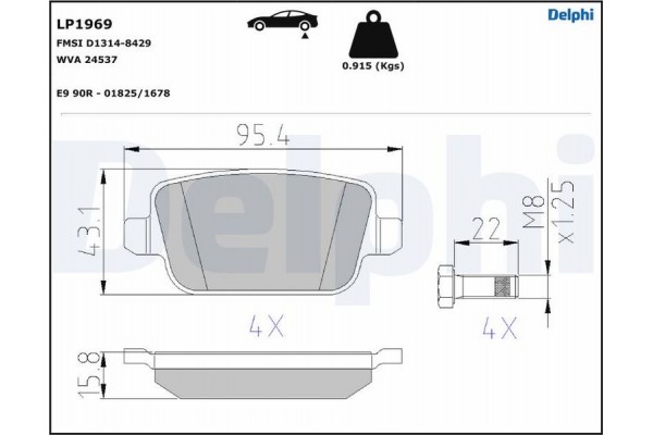 Delphi Σετ τακάκια, Δισκόφρενα - LP1969