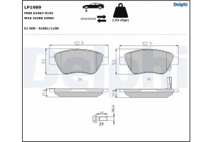 Delphi Σετ τακάκια, Δισκόφρενα - LP1989