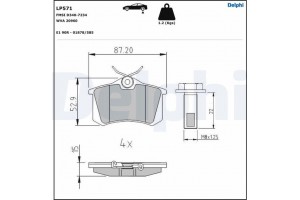 Delphi Σετ τακάκια, Δισκόφρενα - LP571