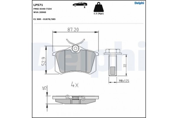 Delphi Σετ τακάκια, Δισκόφρενα - LP571