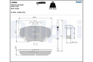 Delphi Σετ τακάκια, Δισκόφρενα - LP885