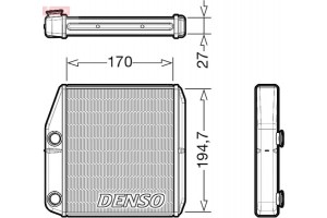 Denso Εναλλάκτης θερμότητας, Θέρμανση Εσωτερικού Χώρου - DRR09101