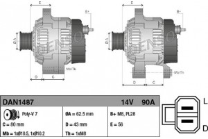 Denso Γεννήτρια - DAN1487