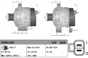 Denso Γεννήτρια - DAN1487