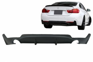 Διαχύτης Πίσω Προφυλακτήρα Κατάλληλος Για Bmw Σειρά 4 F32 F33 F36 (2013-) Coupe Cabrio M Performance Design Twin Single Outlet