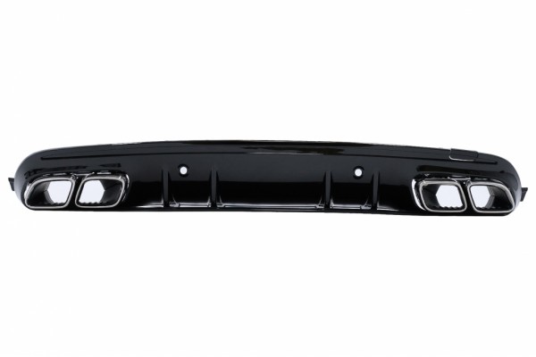 Διαχύτης Πίσω Προφυλακτήρα Κατάλληλος Για Mercedes C-Class W205 S205 (2014-2020) C63S Design Ασημί Άκρες Μόνο Για Sport Line