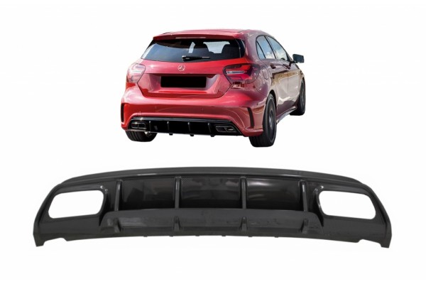 Διαχύτης Πίσω Προφυλακτήρα Κατάλληλος Για Mercedes W176 A-Class (2013-2018) A45 Facelift Design Carbon Look Διαχύτης Πίσω Προφυλακτήρα Κατάλληλος Για Mercedes W176 A-Class (2013-2018) A45 Facelift Design Carbon Look