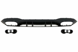 Διαχύτης Πίσω Προφυλακτήρα Κατάλληλος Για Mercedes A-Class V177 Sedan (2018-) Χρωμιωμένη Εξάτμιση