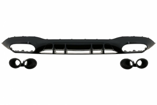 Διαχύτης Πίσω Προφυλακτήρα Κατάλληλος Για Mercedes A-Class V177 Sedan (2018-και μετά) Μαύρη Εξάτμιση