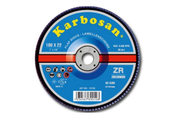 Karbosan 30670 Δισκος Πτερυγιων Για Ανοξειδωτα , 115MM Χ 22 ZR120 Conic Flap