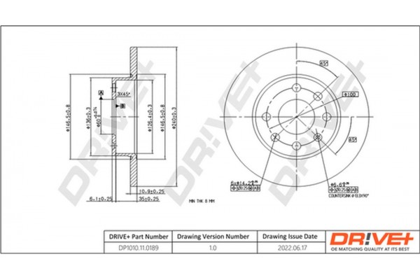 Dr!ve+ Δισκόπλακα - DP1010.11.0189