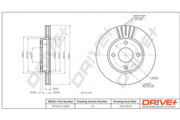 Dr!ve+ Δισκόπλακα - DP1010.11.0698 Dr!ve+ Δισκόπλακα - DP1010.11.0698