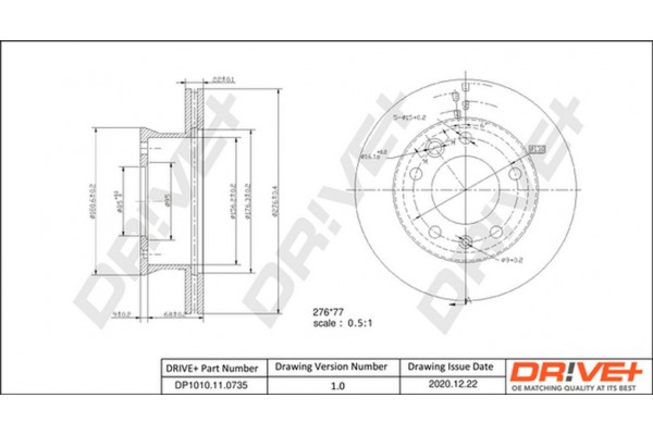 Dr!ve+ Δισκόπλακα - DP1010.11.0735 Dr!ve+ Δισκόπλακα - DP1010.11.0735