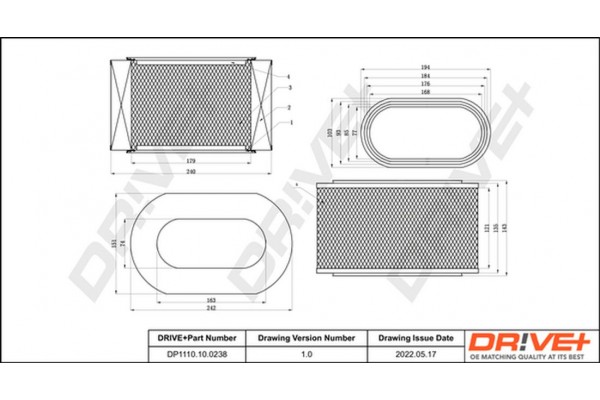 Dr!ve+ Φίλτρο Αέρα - DP1110.10.0238