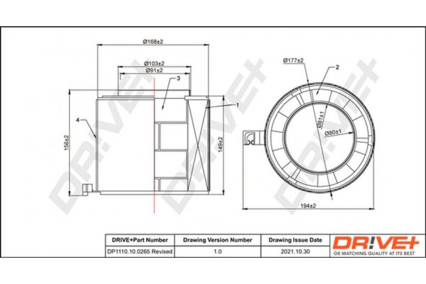 Dr!ve+ Φίλτρο Αέρα - DP1110.10.0265