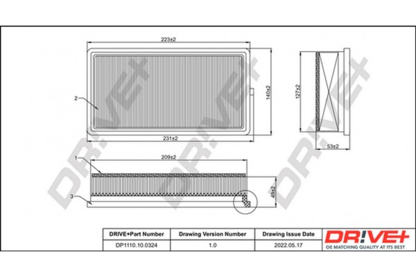 Dr!ve+ Φίλτρο Αέρα - DP1110.10.0324
