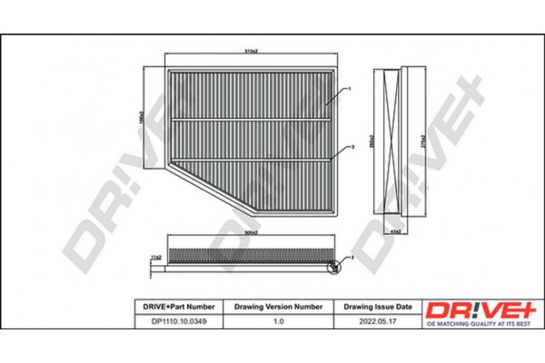 Dr!ve+ Φίλτρο Αέρα - DP1110.10.0349