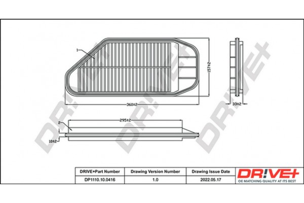 Dr!ve+ Φίλτρο Αέρα - DP1110.10.0416