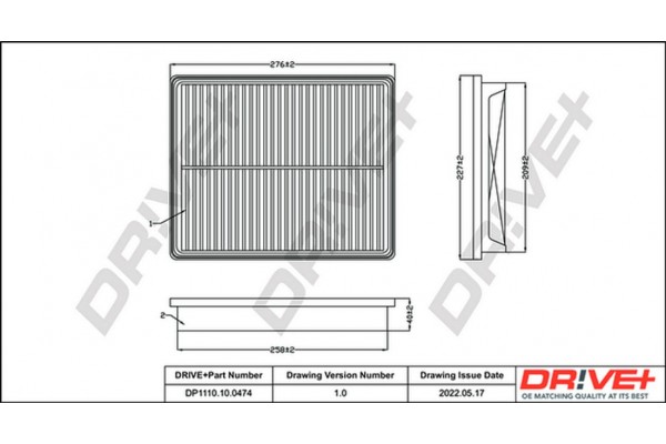 Dr!ve+ Φίλτρο Αέρα - DP1110.10.0474