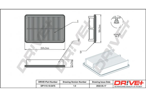 Dr!ve+ Φίλτρο Αέρα - DP1110.10.0475