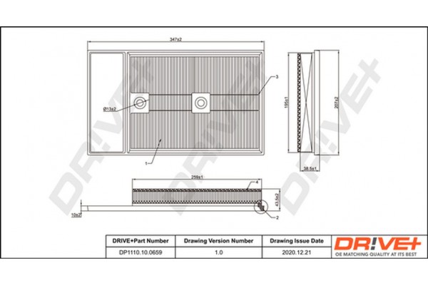 Dr!ve+ Φίλτρο Αέρα - DP1110.10.0659