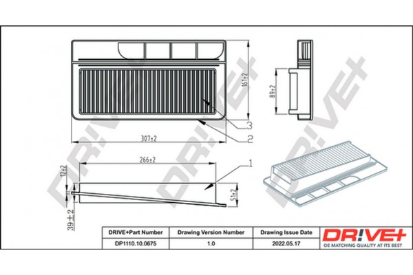 Dr!ve+ Φίλτρο Αέρα - DP1110.10.0675