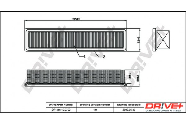 Dr!ve+ Φίλτρο Αέρα - DP1110.10.0702