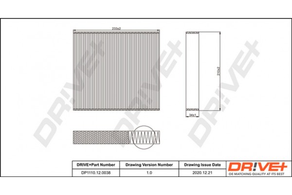 Dr!ve+ Φίλτρο, Αέρας Εσωτερικού Χώρου - DP1110.12.0038