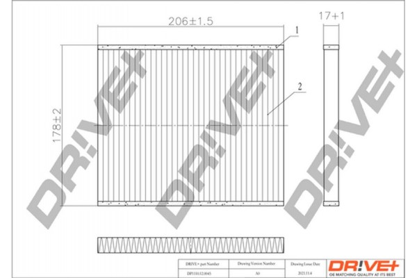 Dr!ve+ Φίλτρο, Αέρας Εσωτερικού Χώρου - DP1110.12.0045