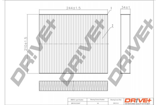 Dr!ve+ Φίλτρο, Αέρας Εσωτερικού Χώρου - DP1110.12.0047