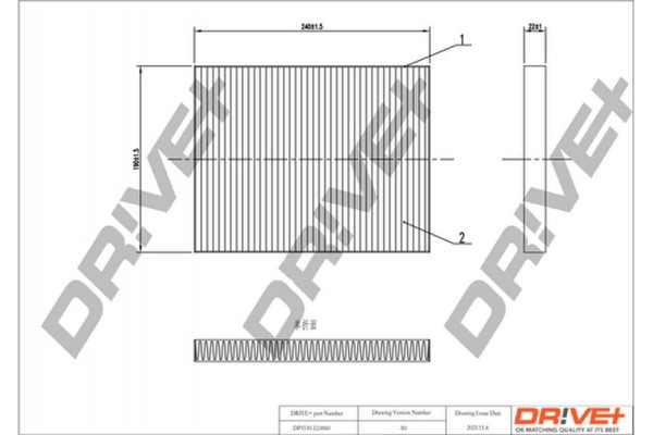 Dr!ve+ Φίλτρο, Αέρας Εσωτερικού Χώρου - DP1110.12.0060