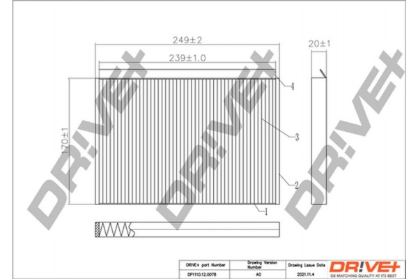 Dr!ve+ Φίλτρο, Αέρας Εσωτερικού Χώρου - DP1110.12.0078 Dr!ve+ Φίλτρο, Αέρας Εσωτερικού Χώρου - DP1110.12.0078