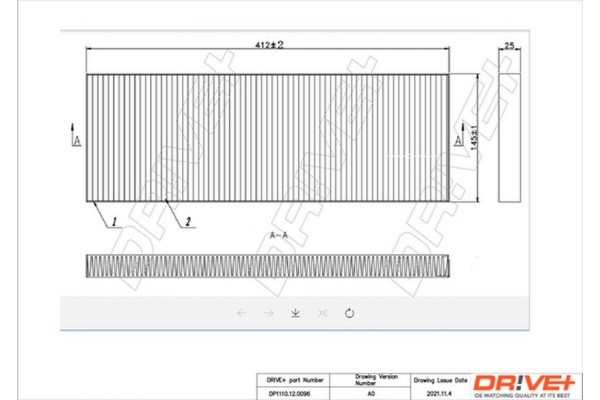 Dr!ve+ Φίλτρο, Αέρας Εσωτερικού Χώρου - DP1110.12.0096