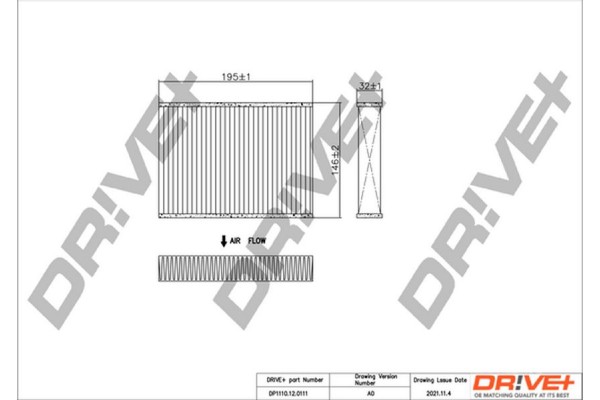 Dr!ve+ Φίλτρο, Αέρας Εσωτερικού Χώρου - DP1110.12.0111