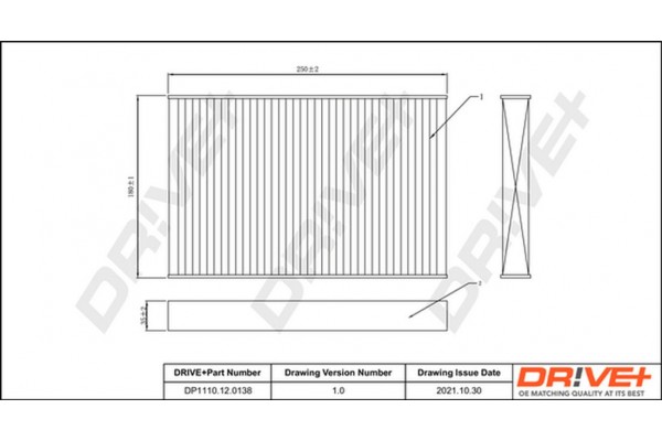 Dr!ve+ Φίλτρο, Αέρας Εσωτερικού Χώρου - DP1110.12.0138
