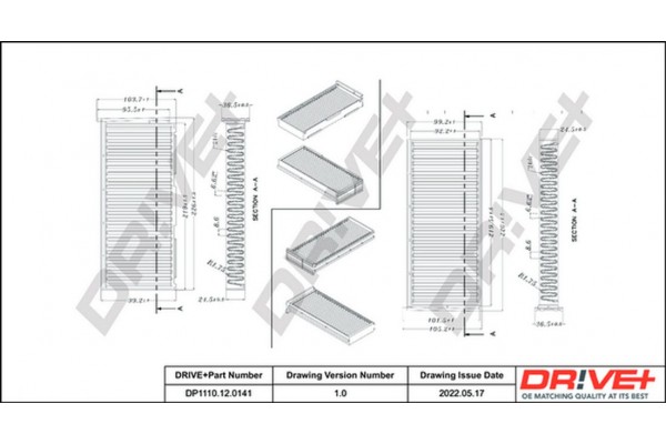 Dr!ve+ Φίλτρο, Αέρας Εσωτερικού Χώρου - DP1110.12.0141