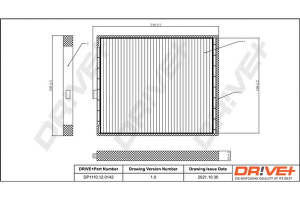 Dr!ve+ Φίλτρο, Αέρας Εσωτερικού Χώρου - DP1110.12.0142