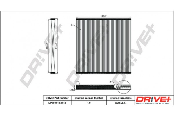 Dr!ve+ Φίλτρο, Αέρας Εσωτερικού Χώρου - DP1110.12.0144