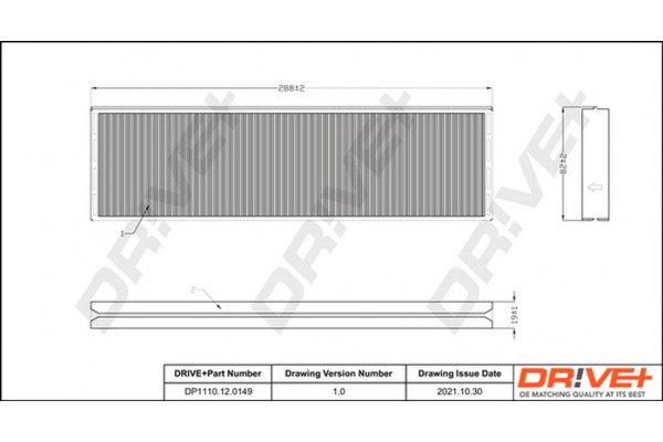 Dr!ve+ Φίλτρο, Αέρας Εσωτερικού Χώρου - DP1110.12.0149