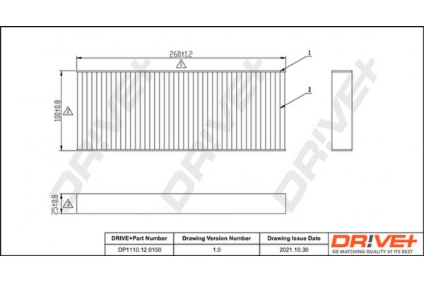 Dr!ve+ Φίλτρο, Αέρας Εσωτερικού Χώρου - DP1110.12.0150