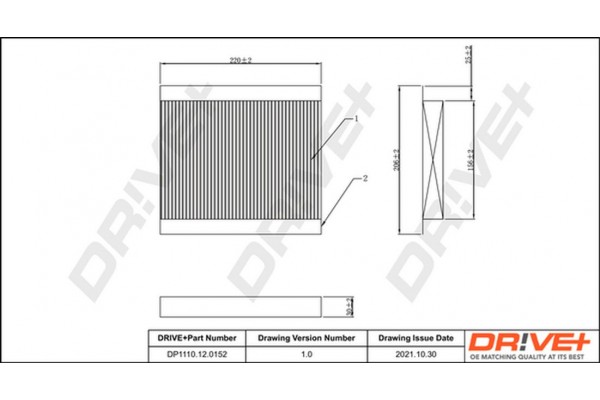 Dr!ve+ Φίλτρο, Αέρας Εσωτερικού Χώρου - DP1110.12.0152