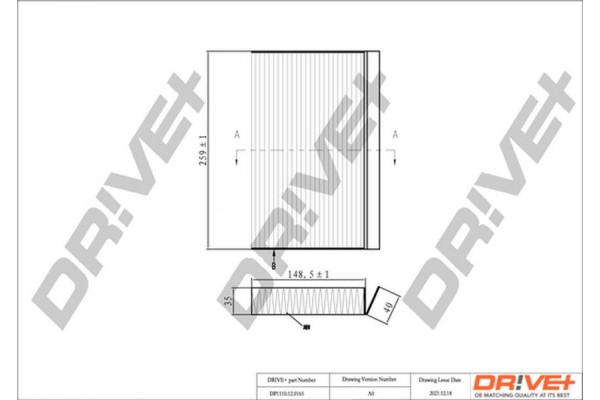 Dr!ve+ Φίλτρο, Αέρας Εσωτερικού Χώρου - DP1110.12.0165