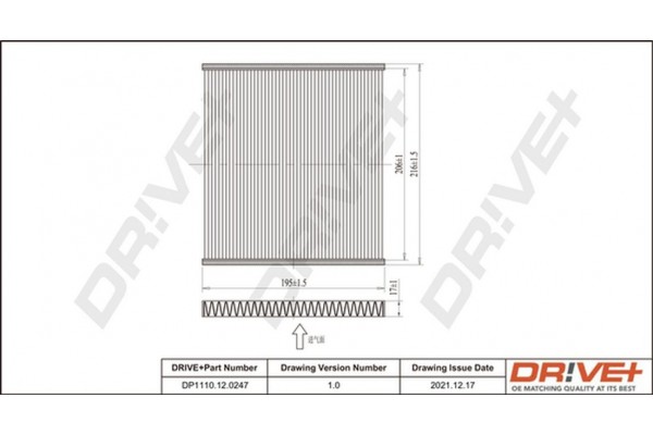 Dr!ve+ Φίλτρο, Αέρας Εσωτερικού Χώρου - DP1110.12.0247 Dr!ve+ Φίλτρο, Αέρας Εσωτερικού Χώρου - DP1110.12.0247