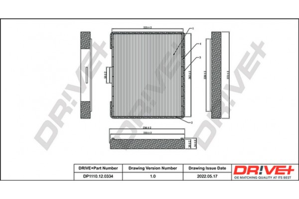 Dr!ve+ Φίλτρο, Αέρας Εσωτερικού Χώρου - DP1110.12.0334